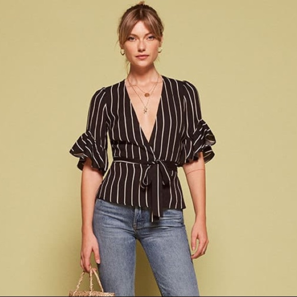 Reformation Opal Top in Luciano Stripe